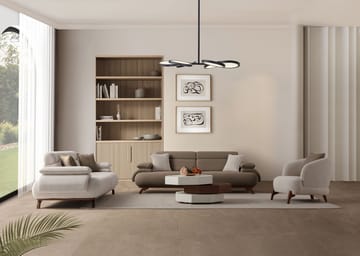 3-seters sofa Atelier Del Sofa Bonjo Walnut (246 x 81 x 97 cm) Jord - Jord - Møbler - Sofaer - 3 seter sofa