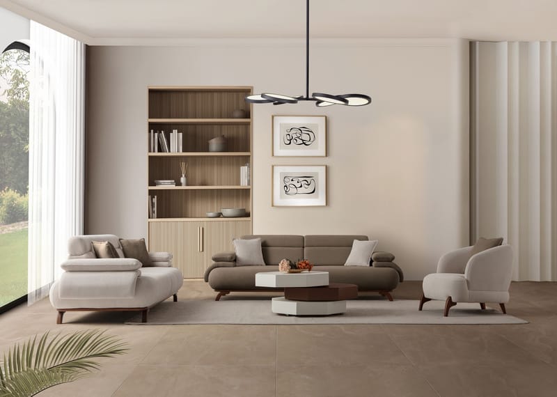 3-seters sofa Atelier Del Sofa Bonjo Walnut (246 x 81 x 97 cm) Jord - Jord - Møbler - Sofaer - 3 seter sofa