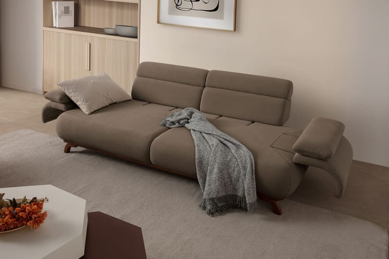 3-seters sofa Atelier Del Sofa Bonjo Walnut (246 x 81 x 97 cm) Jord - Jord - Møbler - Sofaer - 3 seter sofa