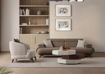 3-seters sofa Atelier Del Sofa Bonjo Walnut (246 x 81 x 97 cm) Jord - Jord - Møbler - Sofaer - 3 seter sofa