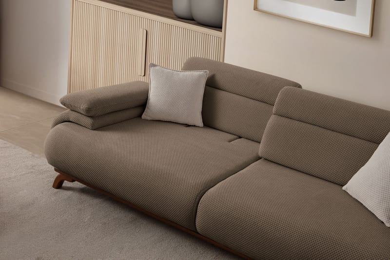 3-seters sofa Atelier Del Sofa Bonjo Walnut (246 x 81 x 97 cm) Jord - Jord - Møbler - Sofaer - 3 seter sofa