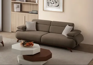 3-seters sofa Atelier Del Sofa Bonjo Walnut (246 x 81 x 97 cm) Jord - Jord - Møbler - Sofaer - 3 seter sofa