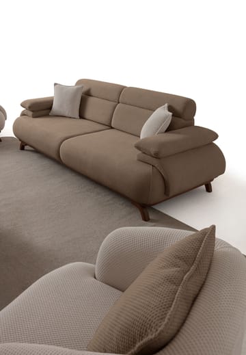 3-seters sofa Atelier Del Sofa Bonjo Walnut (246 x 81 x 97 cm) Latte - Latte - Møbler - Sofaer - 3 seter sofa
