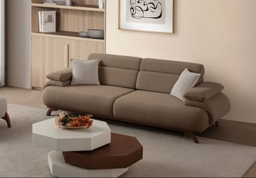 3-seters sofa Atelier Del Sofa Bonjo Walnut (246 x 81 x 97 cm) Latte - Latte - Møbler - Sofaer - 3 seter sofa