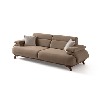 3-seters sofa Atelier Del Sofa Bonjo Walnut (246 x 81 x 97 cm) Latte - Latte - Møbler - Sofaer - 3 seter sofa