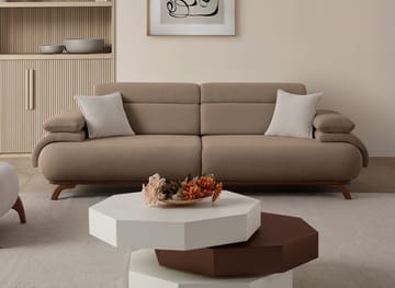 3-seters sofa Atelier Del Sofa Bonjo Walnut (246 x 81 x 97 cm) Latte - Latte - Møbler - Sofaer - 3 seter sofa
