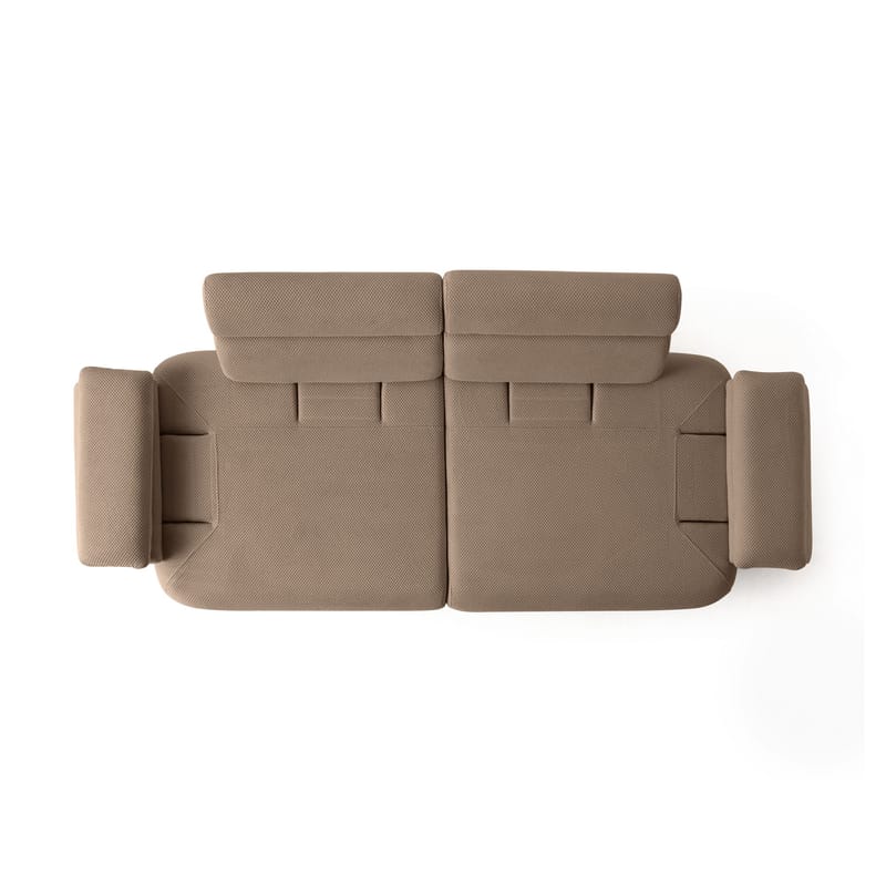3-seters sofa Atelier Del Sofa Bonjo Walnut (246 x 81 x 97 cm) Latte - Latte - Møbler - Sofaer - 3 seter sofa