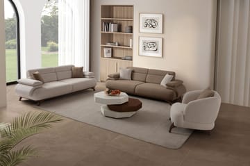 3-seters sofa Atelier Del Sofa Bonjo Walnut (246 x 81 x 97 cm) Latte - Latte - Møbler - Sofaer - 3 seter sofa