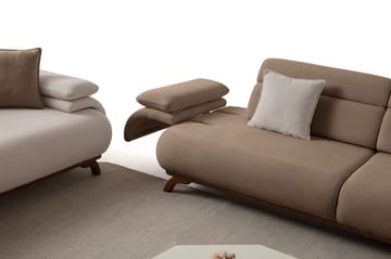 3-seters sofa Atelier Del Sofa Bonjo Walnut (246 x 81 x 97 cm) Latte - Latte - Møbler - Sofaer - 3 seter sofa