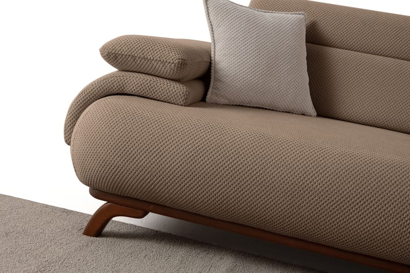3-seters sofa Atelier Del Sofa Bonjo Walnut (246 x 81 x 97 cm) Latte - Latte - Møbler - Sofaer - 3 seter sofa