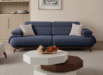 3-seters sofa Atelier Del Sofa Bonjo Walnut (246 x 81 x 97 cm) Navy Blue - Marineblå - Møbler - Sofaer - 3 seter sofa