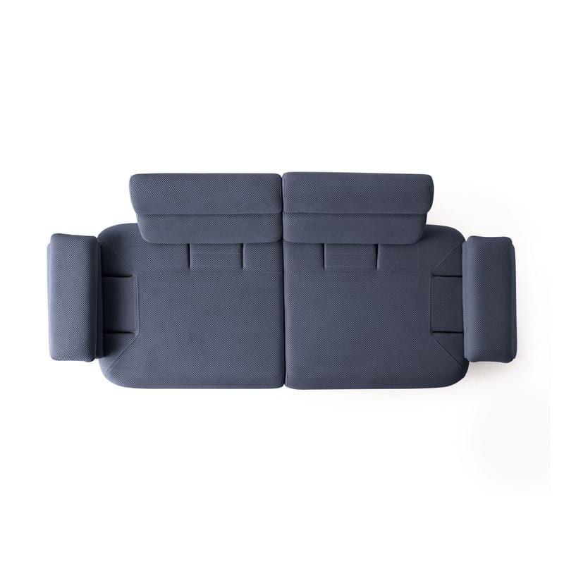 3-seters sofa Atelier Del Sofa Bonjo Walnut (246 x 81 x 97 cm) Navy Blue - Marineblå - Møbler - Sofaer - 3 seter sofa