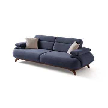 3-seters sofa Atelier Del Sofa Bonjo Walnut (246 x 81 x 97 cm) Navy Blue - Marineblå - Møbler - Sofaer - 3 seter sofa