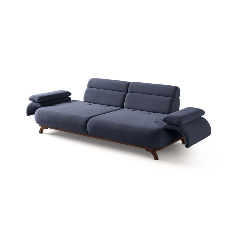 3-seters sofa Atelier Del Sofa Bonjo Walnut (246 x 81 x 97 cm) Navy Blue - Marineblå - Møbler - Sofaer - 3 seter sofa