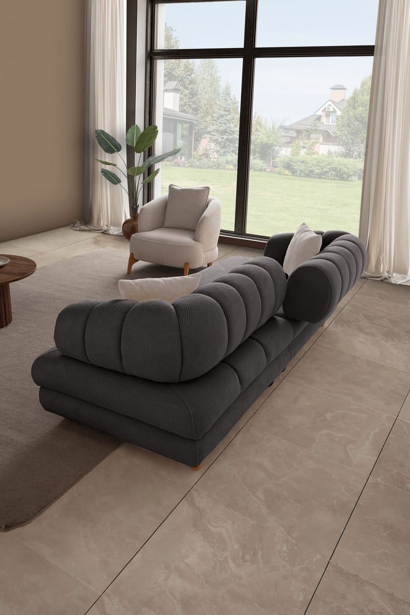 3-seters sofa Atelier Del Sofa Gloria (240 x 80 x 95 cm) Antrasitt - Antrasitt - Møbler - Sofaer - 3 seter sofa
