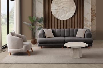 3-seters sofa Atelier Del Sofa Gloria (240 x 80 x 95 cm) Antrasitt - Antrasitt - Møbler - Sofaer - 3 seter sofa