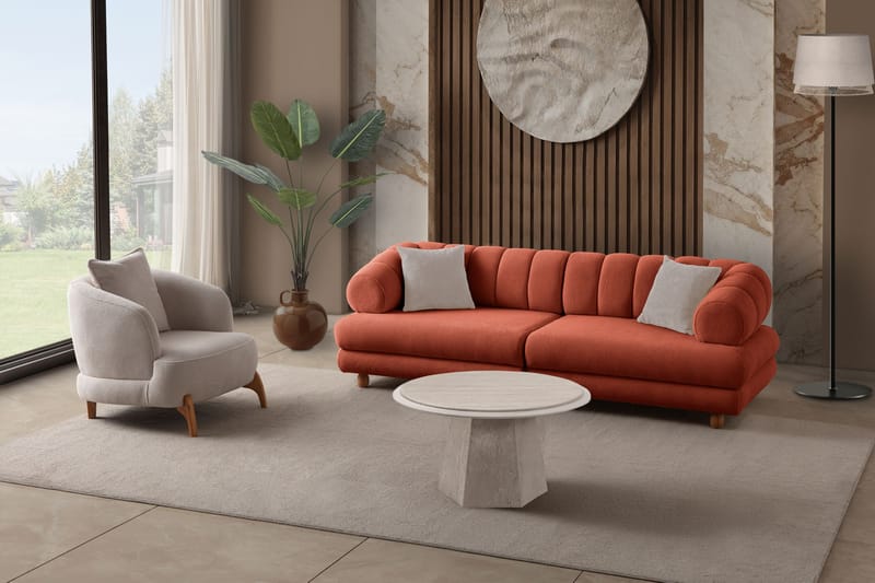 3-seters sofa Atelier Del Sofa Gloria (240 x 80 x 95 cm) Tile Red - Tile Red - Møbler - Sofaer - 3 seter sofa
