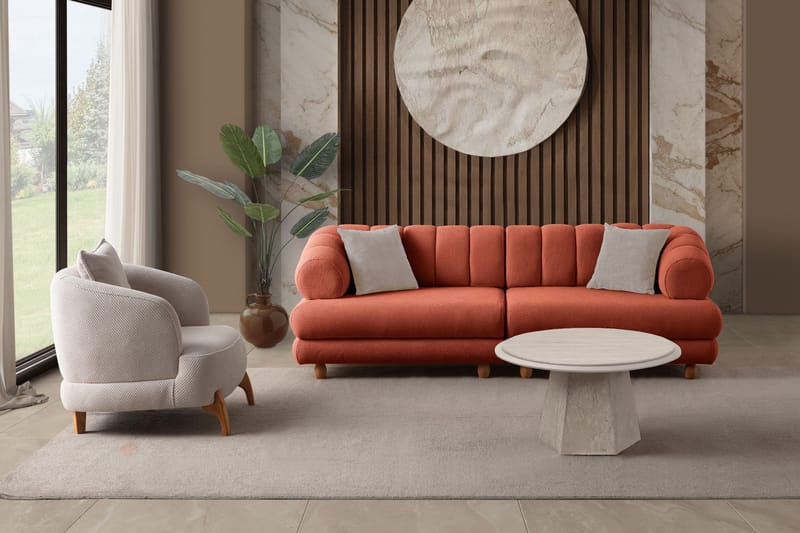 3-seters sofa Atelier Del Sofa Gloria (240 x 80 x 95 cm) Tile Red - Tile Red - Møbler - Sofaer - 3 seter sofa