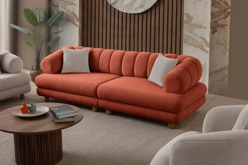 3-seters sofa Atelier Del Sofa Gloria (240 x 80 x 95 cm) Tile Red - Tile Red - Møbler - Sofaer - 3 seter sofa