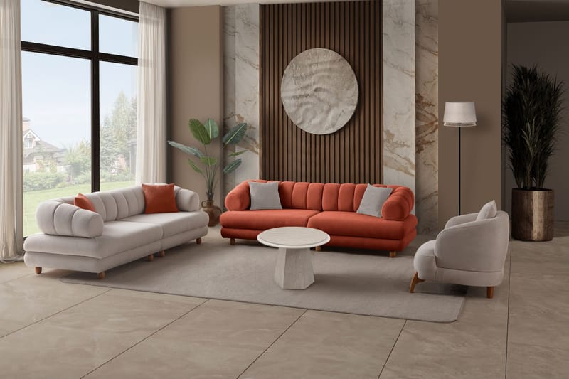 3-seters sofa Atelier Del Sofa Gloria (240 x 80 x 95 cm) Tile Red - Tile Red - Møbler - Sofaer - 3 seter sofa