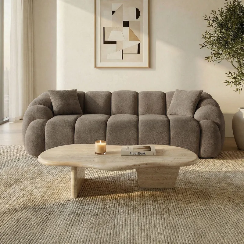 3-seters sofa Atelier Del Sofa Octavio (233 x 70 x 80 cm) Brun - Møbler - Sofaer - 3 seter sofa