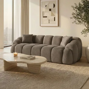 3-seters sofa Atelier Del Sofa Octavio (233 x 70 x 80 cm) Brun - Møbler - Sofaer - 3 seter sofa