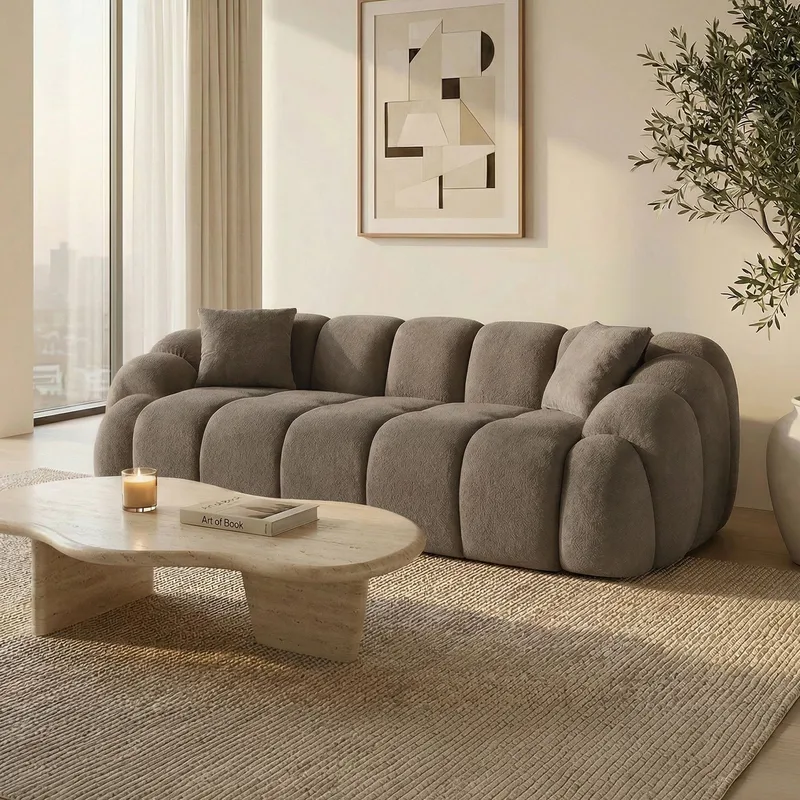 3-seters sofa Atelier Del Sofa Octavio (233 x 70 x 80 cm) Brun - Møbler - Sofaer - 3 seter sofa