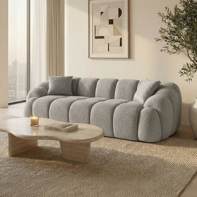 3-seters sofa Atelier Del Sofa Octavio (233 x 70 x 80 cm) Grå - Møbler - Sofaer - 3 seter sofa