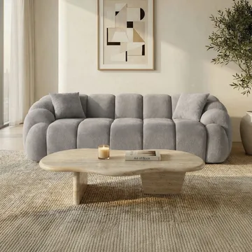 3-seters sofa Atelier Del Sofa Octavio (233 x 70 x 80 cm) Grå - Møbler - Sofaer - 3 seter sofa