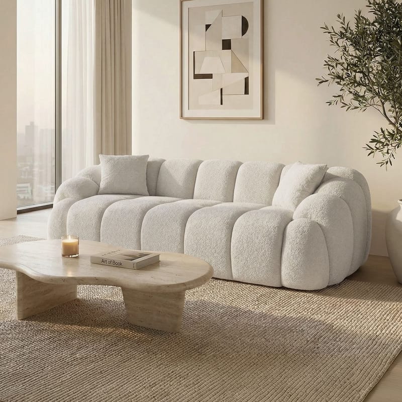 3-seters sofa Atelier Del Sofa Octavio (233 x 70 x 80 cm) Hvit - Møbler - Sofaer - 3 seter sofa
