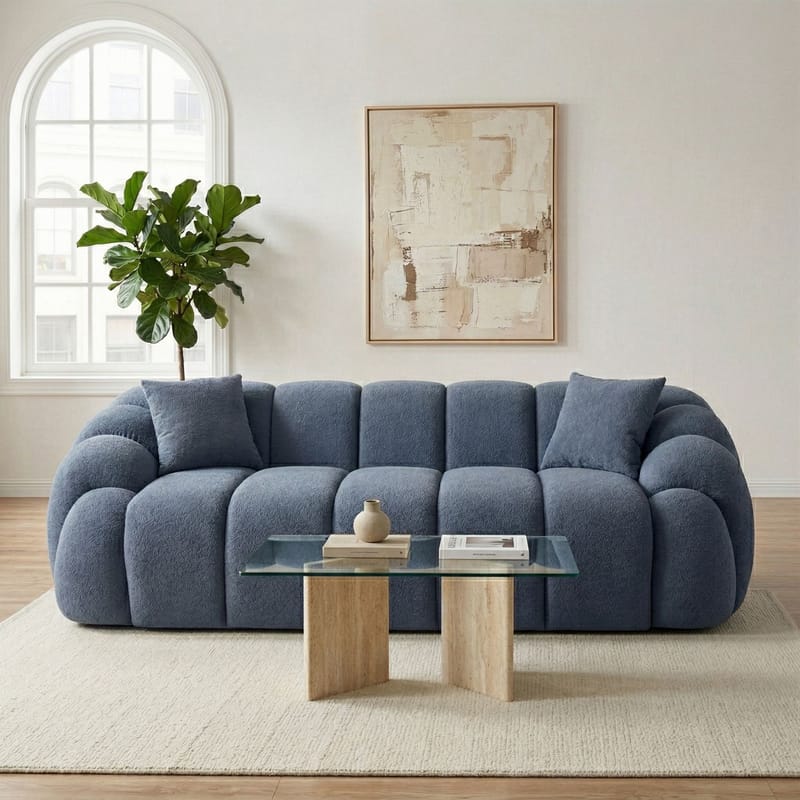 3-seters sofa Atelier Del Sofa Octavio (233 x 70 x 80 cm) Marineblå - Møbler - Sofaer - 3 seter sofa