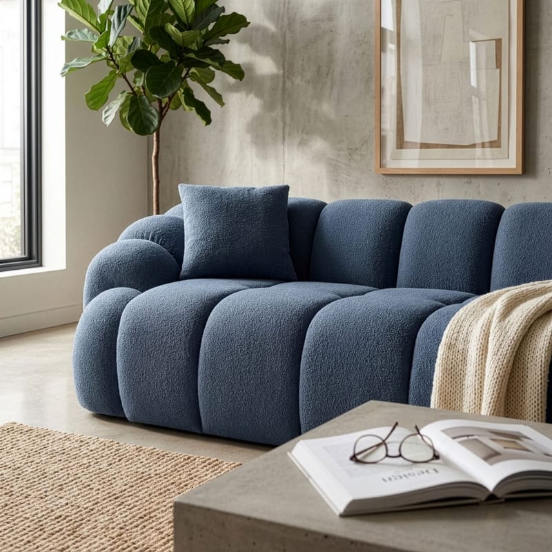 3-seters sofa Atelier Del Sofa Octavio (233 x 70 x 80 cm) Marineblå - Møbler - Sofaer - 3 seter sofa