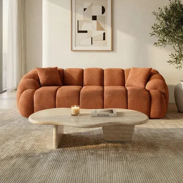 3-seters sofa Atelier Del Sofa Octavio (233 x 70 x 80 cm) Tile Red - Møbler - Sofaer - 3 seter sofa