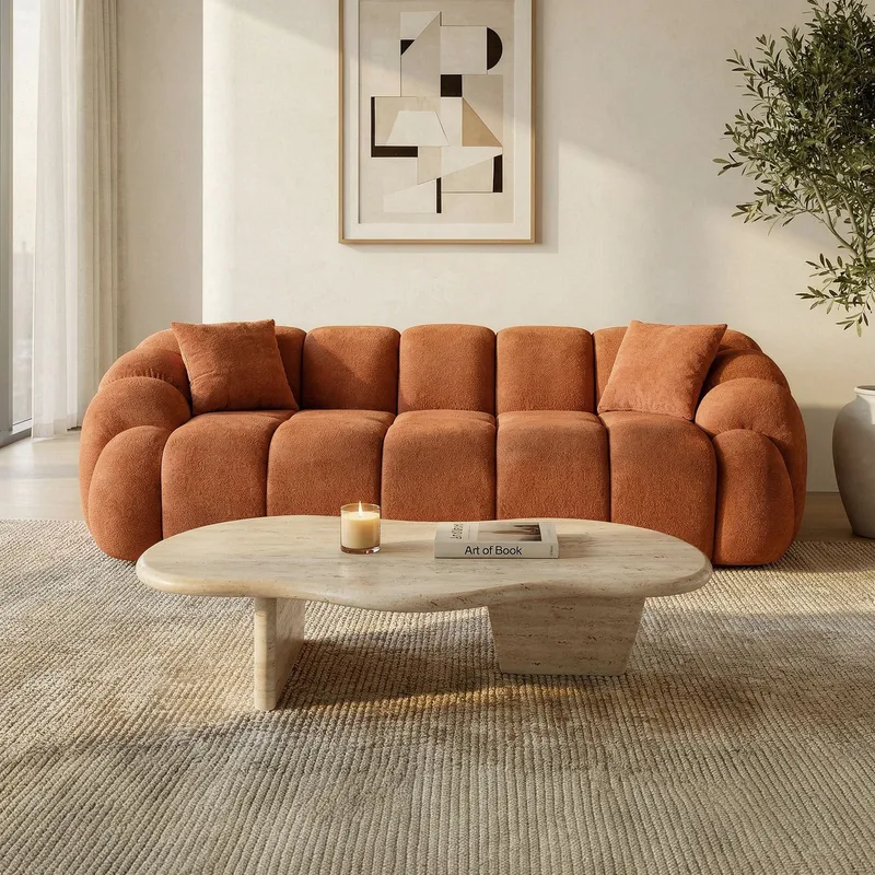 3-seters sofa Atelier Del Sofa Octavio (233 x 70 x 80 cm) Tile Red - Møbler - Sofaer - 3 seter sofa