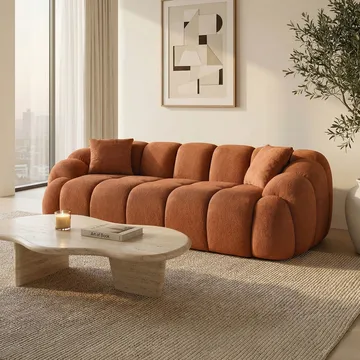 3-seters sofa Atelier Del Sofa Octavio (233 x 70 x 80 cm) Tile Red - Møbler - Sofaer - 3 seter sofa