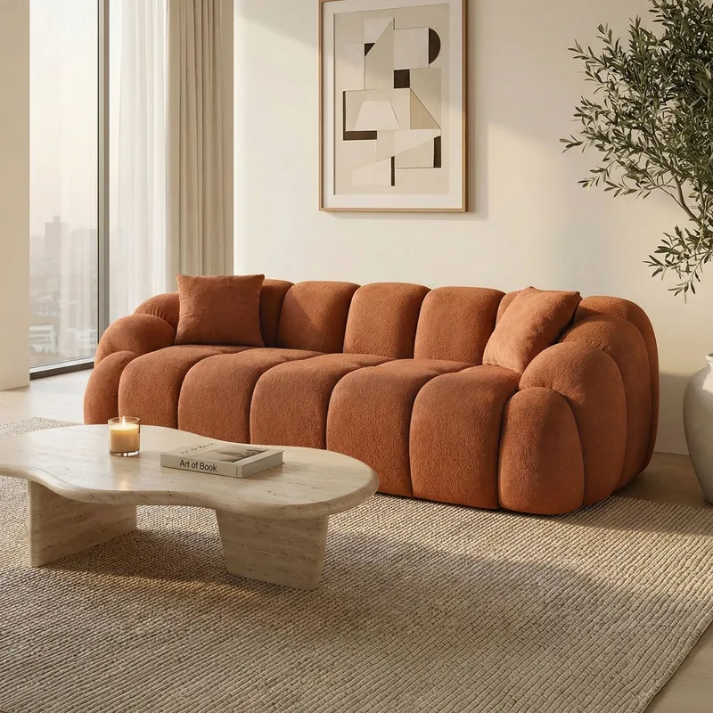 3-seters sofa Atelier Del Sofa Octavio (233 x 70 x 80 cm) Tile Red - Møbler - Sofaer - 3 seter sofa
