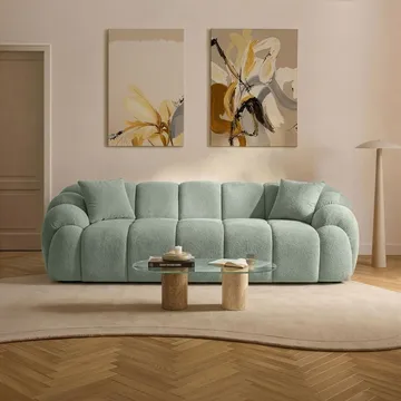 3-seters sofa Atelier Del Sofa Octavio (233 x 70 x 80 cm) Turkis - Møbler - Sofaer - 3 seter sofa