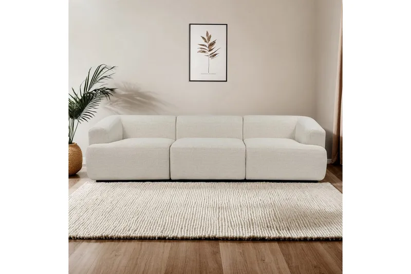 3-seters sofa Dashwood Hvit - Hvit - Møbler - Sofaer - 4 seter sofa