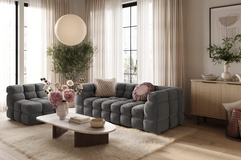 3-seters Sofa Elise - Mørkegrå - Møbler - Sofaer - 3 seter sofa