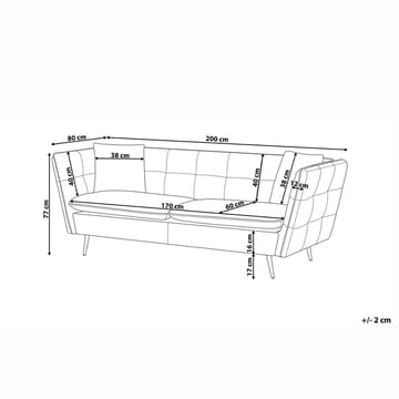 3-seters sofa Frederica - Hvit, gull/Bouclé - Møbler - Sofaer - Chesterfield sofaer