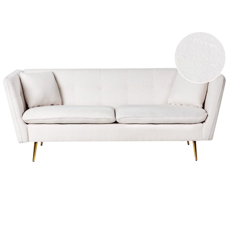 3-seters sofa Frederica - Hvit, gull/Bouclé - Møbler - Sofaer - Chesterfield sofaer