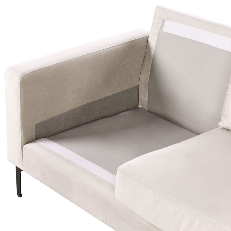 3-seters sofa Gavle - Beige, svart/Polyester - Møbler - Sofaer - 3 seter sofa