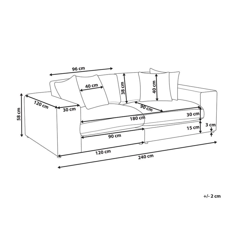 3-seters sofa Glorvika Ii - Hvit - Møbler - Sofaer - 3 seter sofa