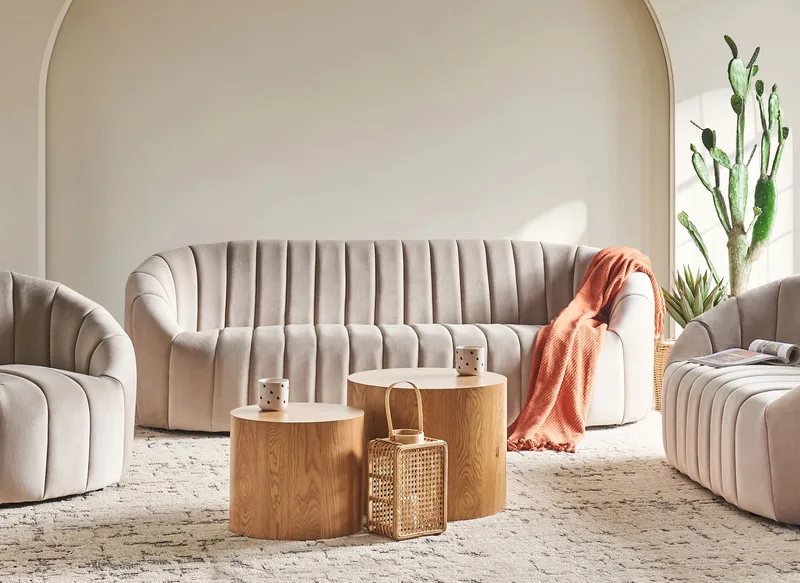 3-seters sofa Malung - Beige - Møbler - Sofaer - Fløyelssofaer