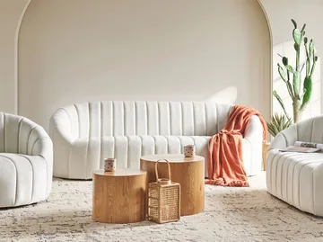 3-seters sofa Malung - Off-White - Møbler - Sofaer - Fløyelssofaer