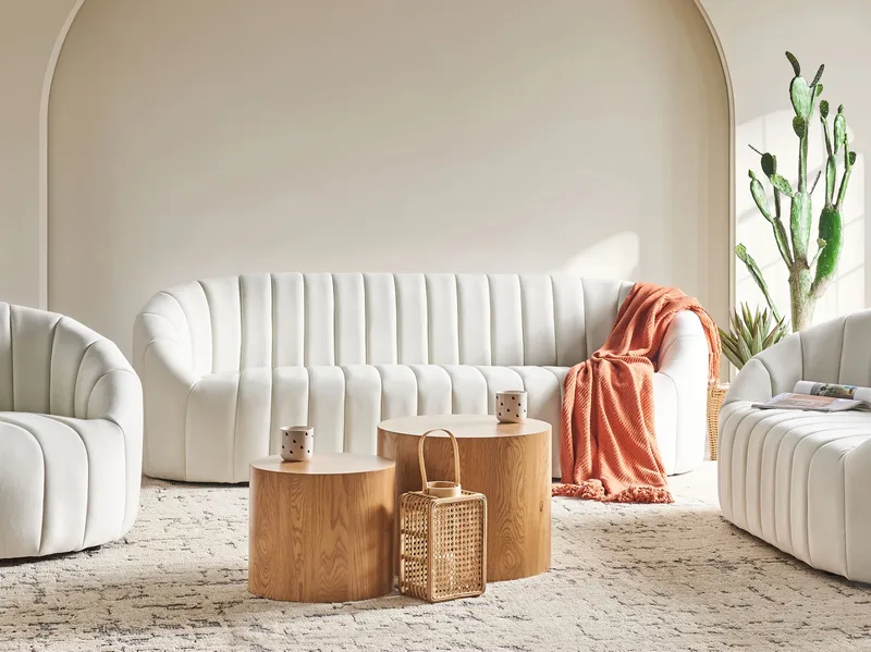 3-seters sofa Malung - Off-White - Møbler - Sofaer - Fløyelssofaer