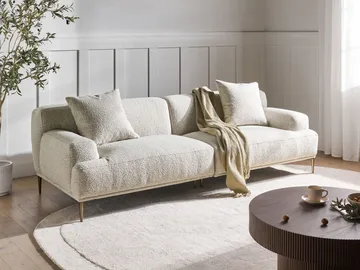 3-seters sofa Matila i bouclé - Hvit - Møbler - Sofaer - 3 seter sofa