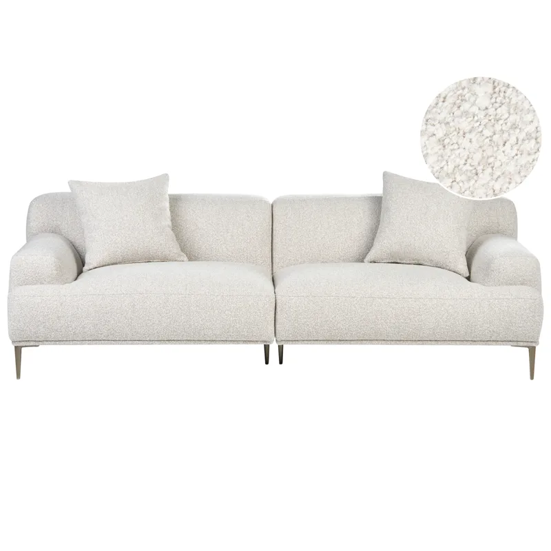 3-seters sofa Matila i bouclé, Hvit