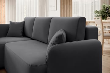 3-seters Sofa med Divan Hadson - Mørk grå - Møbler - Sofaer - Sofaer med sjeselong - 3 seters sofa med divan