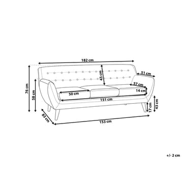 3-seters sofa Motala - Møbler - Sofaer - Chesterfield sofaer